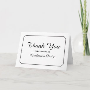 Simply Elegant White Graduation Thank You Card