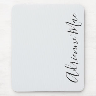 Simply Elegant White Silver Personalised Mouse Mat