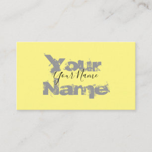 Simply elegant yellow and grey vanished letters business card