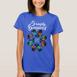 Simply Enspired coloful Floral Butterflies T-Shirt