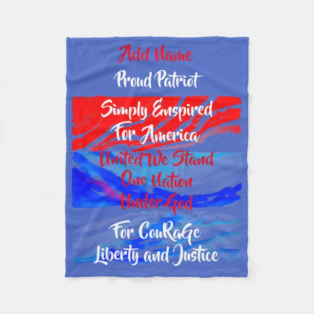 Simply Enspired For America One Nation Under God: Fleece Blanket (Front)