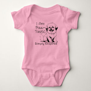 Simply Enspired I Am Paw-Tastic Shih Tzu Baby Bodysuit
