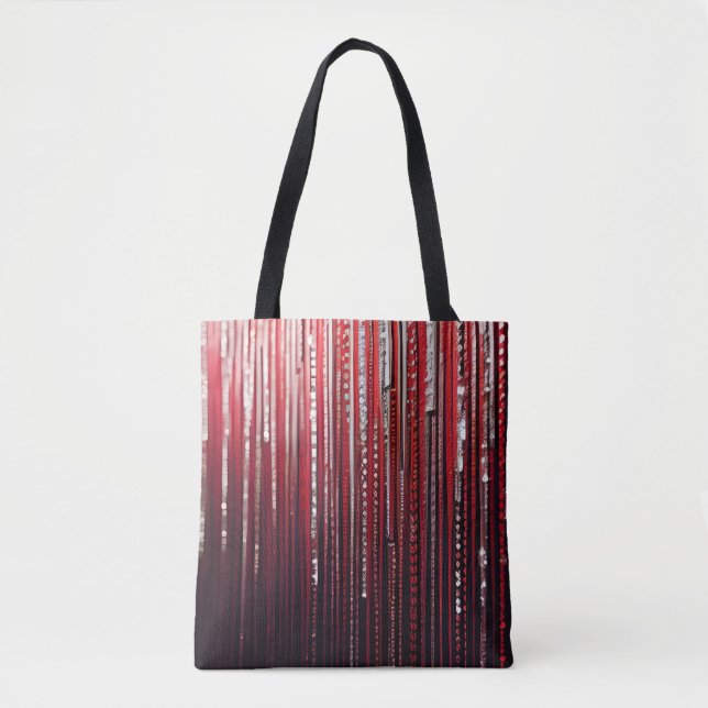 Simply Enspired Red Shimmery Reusable Tote Bag (Front)