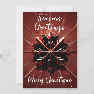 Simply Enspired Red Snowflake Merry Christmas Holiday Card