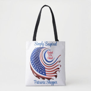 Simply Enspired United We Stand Patriotic Shopper Tote Bag