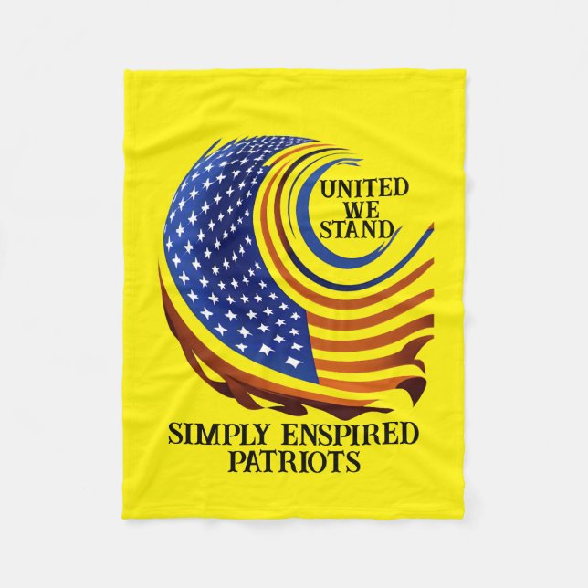 Simply Enspired United We Stand Patriots Fleece Blanket (Front)