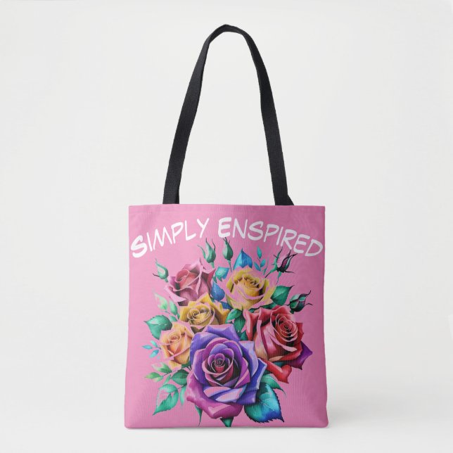 Simply Enspired water colour Roses Tote bag (Front)