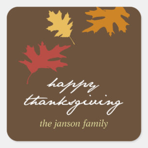 Simply fall leaves happy thanksgiving gift tag