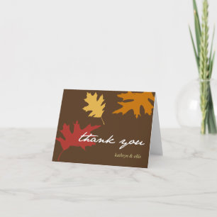 Simply fall leaves personalised thank you note card
