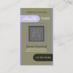 Simply Fancy Green & Lilac Photo Business Card