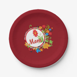 Simply Fantastic Mum Floral Paper Plate