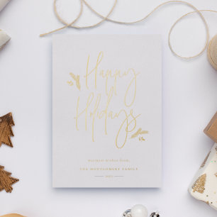 Simply Festive Script Foil Holiday Card