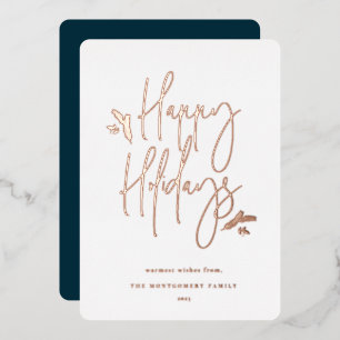 Simply Festive Script Foil Holiday Card