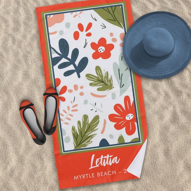 Simply Fun Floral Design Beach Towel (Creator Uploaded)