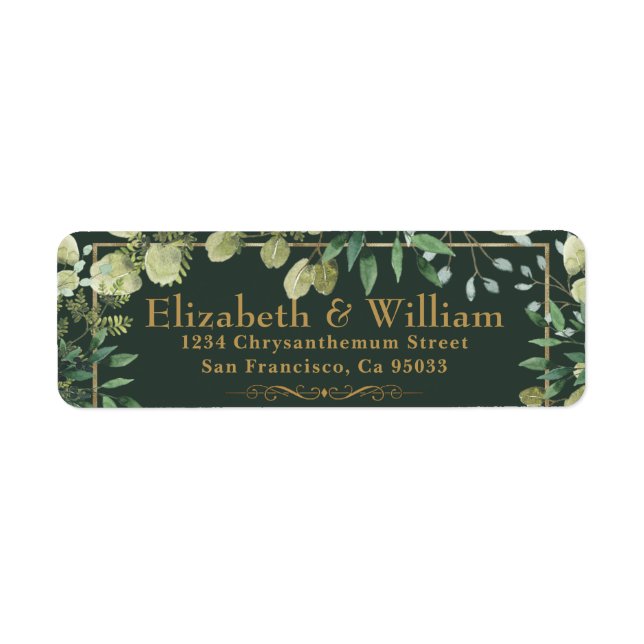 Simply Garden Floral Greenery Return Address Label (Front)