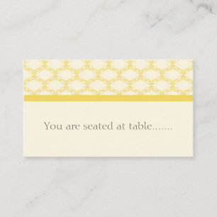 Simply Glamourous Wedding Placecard, Yellow Place Card