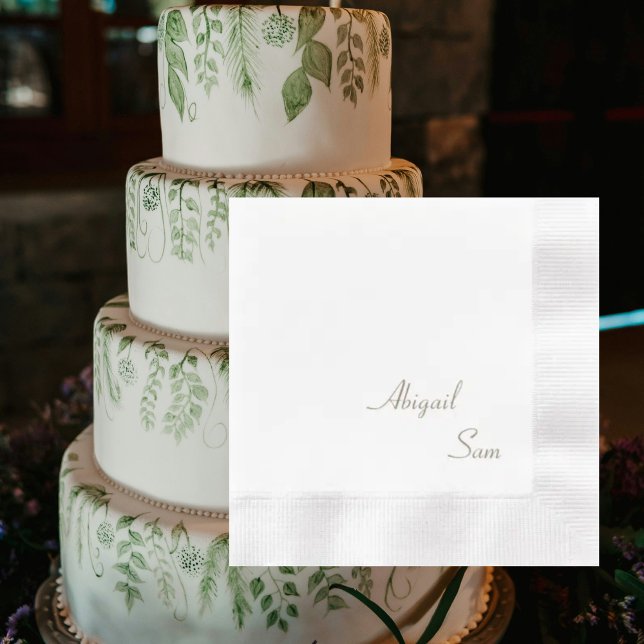 Simply Gold Text Elegant Wedding Coined Cocktail Napkin (Creator Uploaded)