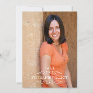 Simply graduation elegant portrait invitation