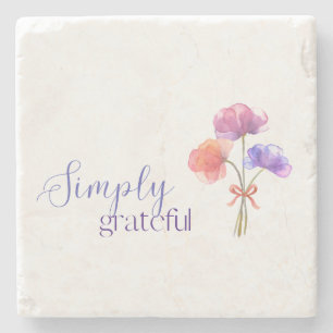 Simply Grateful Absorbent Stone Coaster