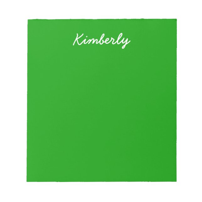 Simply Green Solid Colour Notepad (Front)