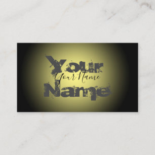 Simply grunge yellow and black vanished letters business card