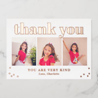 Simply Happy Flat FOIL Grad Thank You Card
