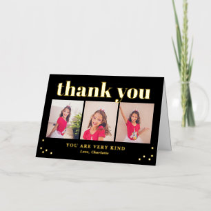 Simply Happy FOIL Modern Photo Thank You Card