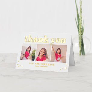 Simply Happy FOIL Modern Photo Thank You Card