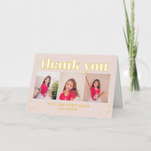 Simply Happy FOIL Modern Photo Thank You Card