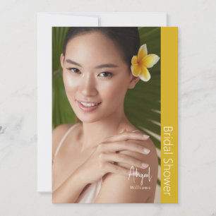 Simply Her Modern Bride Photo Yellow Bridal Shower Invitation
