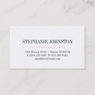 Simply high fashion red stripe personal calling business card