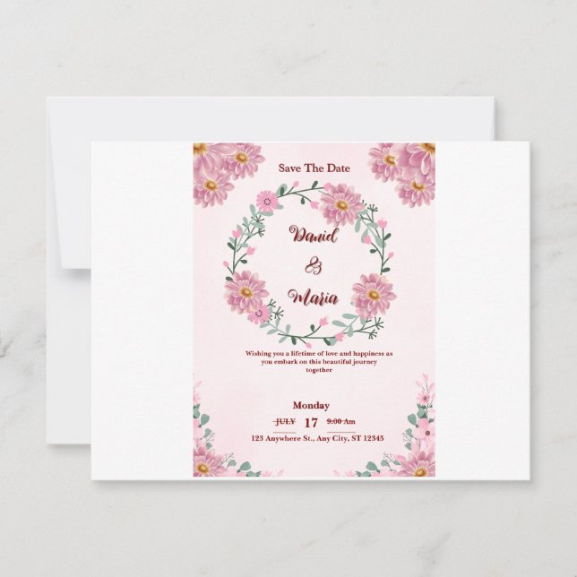 Simply in Love: A Day of Blush & Bliss Invitation (Front)