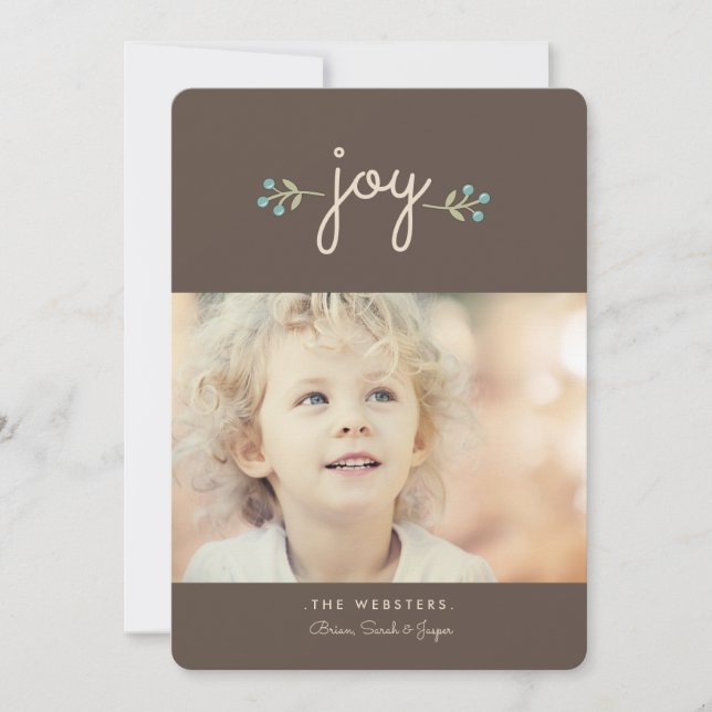 Simply Joy Holiday Photo Card | Sable (Front)