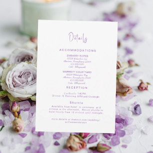 Simply Lavender Wedding Details Enclosure Invitation
