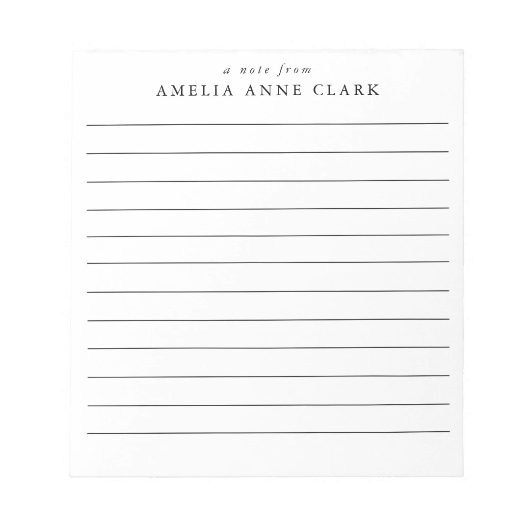 Simply Lined personalised notepad | Zazzle