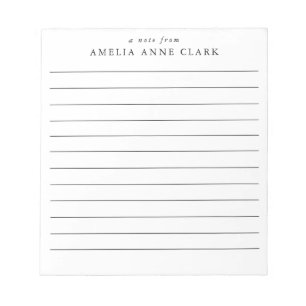 Simply Lined personalised notepad