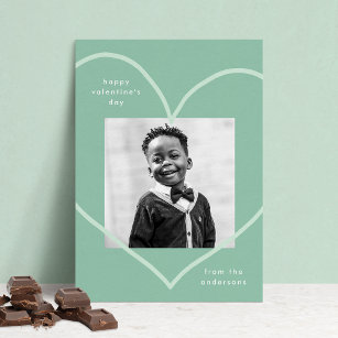 Simply Love Mint Green Heart Photo Valentine's Day Holiday Card