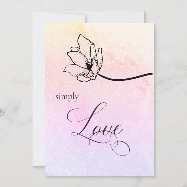 "SIMPLY LOVE Pastel Floral Wedding Luna Invitation (Front)