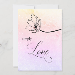 "SIMPLY LOVE Pastel Floral Wedding Luna Invitation