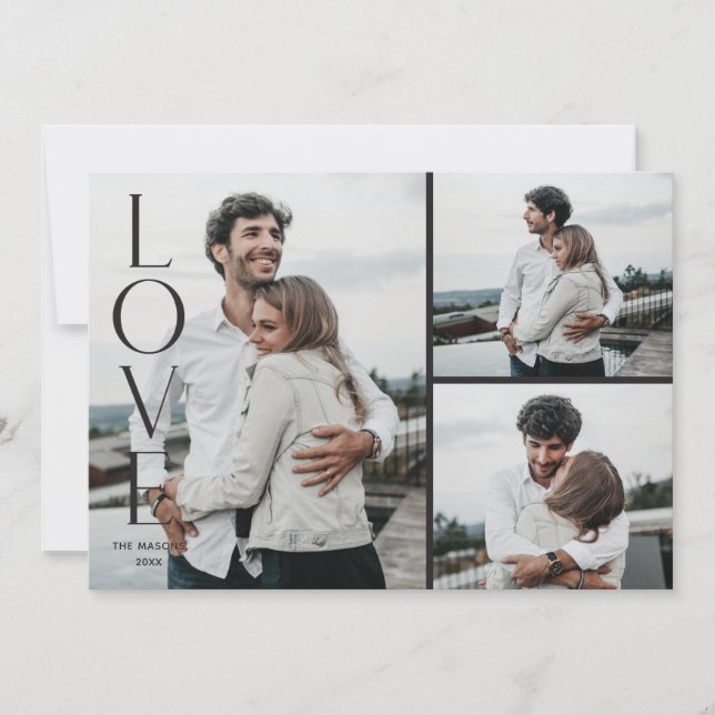 Simply Love Valentine's Day 3-Photo Card - Black (Front)