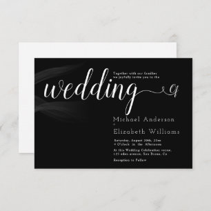 Simply Luxury Black & White Calligraphy wedding I Invitation