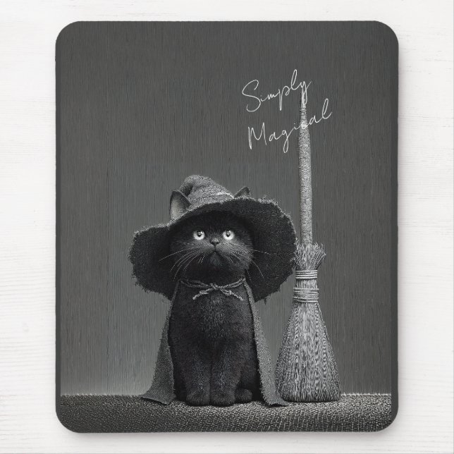 Simply Magical Witch Cat Mouse Mat (Front)