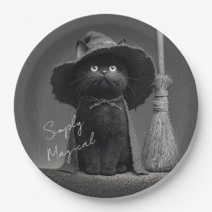 Simply Magical Witch Cat Paper Plate