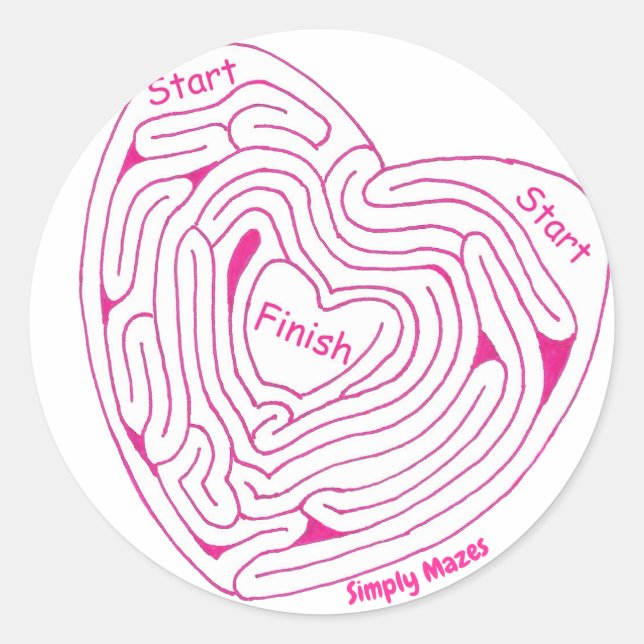 Simply Mazes Heart Maze Sticker (Front)