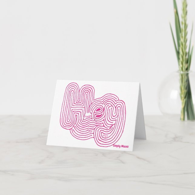 Simply Mazes "Hey" Maze Greeting Card (Front)