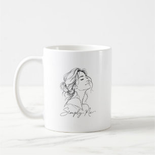 Simply Me – Elegant Woman Line Art Coffee Mug