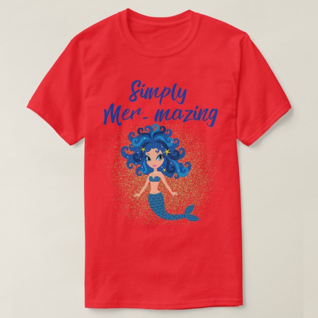 Simply Mermazing Marmaid Design T-Shirt (Design Front)