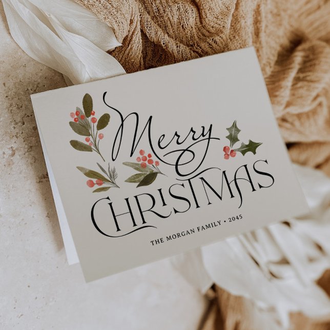 Simply Merry Christmas Folded Card (Simple Folded Christmas Card)