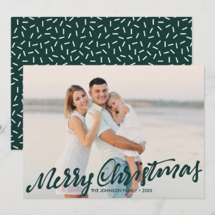 Simply Merry Christmas Full Photo Hunter Green Card