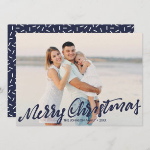 Simply Merry Christmas Full Photo   Navy Card